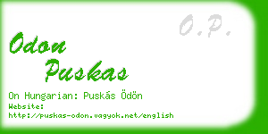 odon puskas business card