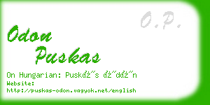 odon puskas business card